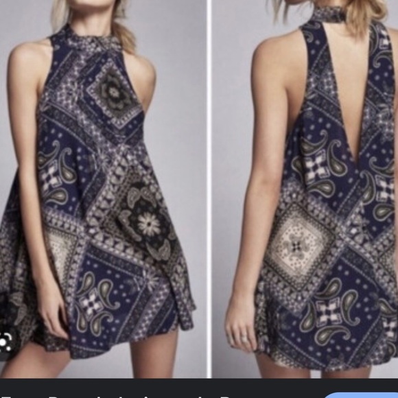 Free People Intimately Beaux Slip Dress Scarf Bandana Print Small - Picture 1 of 4